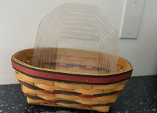 Longaberger '99 All American Blue Ribbon Bread Basket and Plastic Protector 🇺🇸 picture