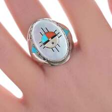 sz11 Vintage Zuni inlay sterling ring picture