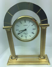 Vintage Jaccard Palladio De Jaccard France 6” Brass Glass Table Alarm Clock (2) picture