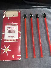 Pier 1 Imports Swizzle Sticks Christmas Trees With Red Sticks Set Of Four picture