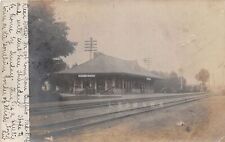 J36/ Sturgis Michigan RPPC Postcard c1910 LS&MS Railroad Depot Station  266 picture