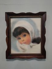 Northern Tissue Girl Vintage Picture 12×10 With Wooden Frame 13×14.5 picture