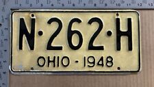1948 Ohio license plate N 262 H YOM DMV Stark PATINA + clearcoat 14717 picture
