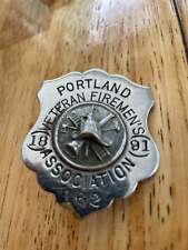 Vintage Portland, ME Fire Department Veteran Firemen's Association Badge picture