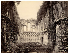 England, Glastonbury Abbey, Vintage Ruins Albumen Print 17x Albumin Print picture