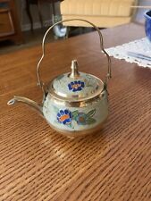 Vintage Mini brass Teapot With Floral Design picture