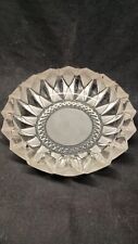 Vintage 7 Inch Indonesia Clear Semi Frosted Spike Glass Ash Tray  picture
