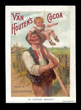 c1890's Large Victorian Trade Card Van Houten's Cocoa, 