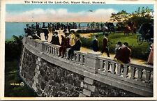 Terrace Look-Out Mount Royal Montreal PQ Canada WB Postcard Valentine VTG PM WOB picture