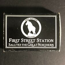 Vintage First Street Station Great Northern Railroad Matchbox Matchbook c1970's  picture
