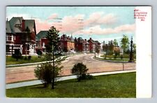 St Louis MO-Missouri, Residences On Longfellow Boulevard Vintage c1909 Postcard picture