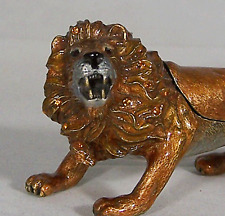 Rucinni Roaring Lion Trinket Box Swarovski Bejeweled Enameled Crouching New NOS picture