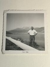 Man Vintage Man Mountain Range Snapshot Found Photo picture