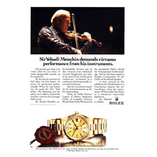 1987 Rolex: Sir Yehudi Menuhin Vintage Print Ad picture