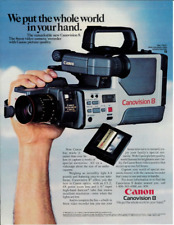 1986 CANON CANOVISION 8 Video Camera 8mm Videocassettes Record Vintage Print Ad picture