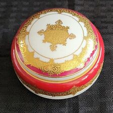 Vintage Rosenthale Selb Bavaria Porcelain Trinket Jewelry Box Red and Gold picture