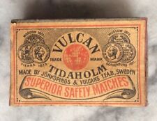 Vulcan Tidaholm Match Box Antique Jonkopings T.F.A.B Sweden Superior Safety picture