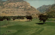 El Monte Golf Course Ogden Canyon Utah aerial view ~ vintage postcard picture