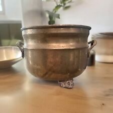 Vintage BRASS Footed Planter, Scalloped & Ornate Feet & Handles, Patina picture