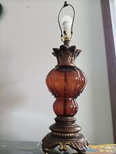 Vintage boho Amber Glass Globe Lamp picture