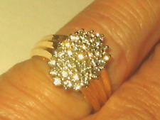Vtg 3/4 ctw Diamond Cluster Cocktail Ring 14k Yellow Gold 5.6g Size 6.5 picture