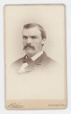 Antique CDV c1870s Handsome Dashing Man With Mustache in Suit Bohm Denver, CO picture