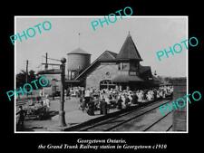 OLD POSTCARD SIZE PHOTO OF GEORGETOWN ONTARIO CANADA RAILWAY STATION c1910 picture