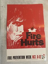 Original 1968 Fire Prevention Week Poster: FIRE HURTS 17