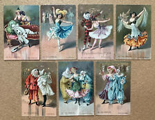 7 Tuck AT THE CARNIVAL Series 117 Christmas 1040 CLOWNS DANCING ca1908 Postcards picture