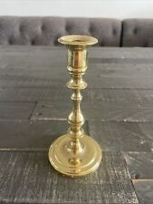 Brass Gold Vintage Candle Holder very old 7” Tall Heavy JH6 picture