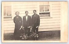 3 Random people (1920) RPPC - Antique Postcard picture