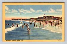 Hampton Beach NH- New Hampshire, Bathing, Antique, Vintage c1951 Postcard picture
