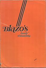 1960s BLAZO'S FAMILY RESTAURANTS vintage dining menu DETROIT and MICHIGAN CHAIN picture