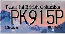 BRITISH COLUMBIA BC CANADA PARKS LICENSE PLATE # PK915P  PURCELL MOUNTAINS picture