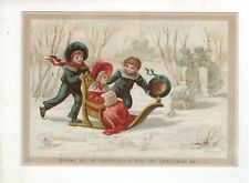 Vintage Christmas Post Card - Merry as the Sleigh Bells May Thy Christmas Be picture