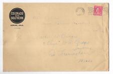 1916 Colorado and Southern Railway Clasp Envelope Denver 10