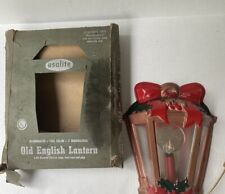 VINTAGE 1950s Plastic Vinyl Old English Lantern Christmas Decor USALITE ELECTRIC picture