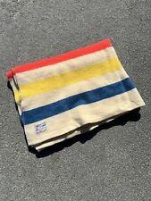 Vintage Orr Felt & Blanket Co. Orrlaskan 100% Wool 3 Striped Blanket 78” x 60” picture