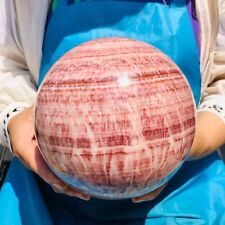 5700G Natural Red Stripe Pork Stone Crystal Quartz Sphere Ball Reiki Heals 1058 picture