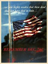 Remember Dec 7th 1942 Vintage Style WW2 Pearl Harbor Poster - 18x24 picture