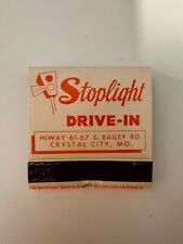 ORIGINAL 1950s Stoplight Drive-In Vintage Feature Matchbook Crystal City MO picture