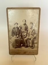 Vintage Cabinet Photo Native American Family Young Children picture