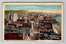 Wheeling WV-West Virginia, Birds Eye View Business Area Antique Vintage Postcard picture