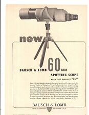 1948 Print Ad Bausch & Lomb Optical  60 MM Spotting Postwar Scope w 20x eyepiece picture