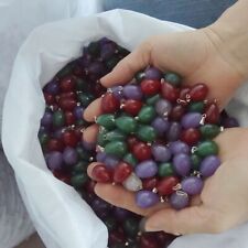 2.2LB 235Pcs Tiny Red Green Purple Carnelian Agate Crystal Egg Pendant Healing picture