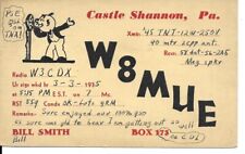 QSL  1935 Castle Shannon PA   radio card picture