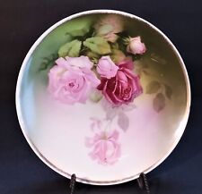 Antique Shabby Victorian Rose Hand Painted 8.5