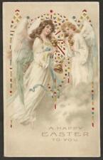 Postcard Easter Hold to Light HTL Angels with Hand Bells picture
