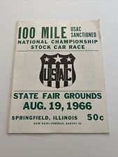 1966 Race Program : 100 Mile National Championship Stock Car Race USAC Stock Car picture