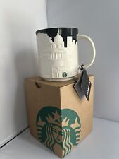 Starbucks Coffee RELIEF Series 16oz Mug SINGAPORE Cup Embossed Black & White NEW picture